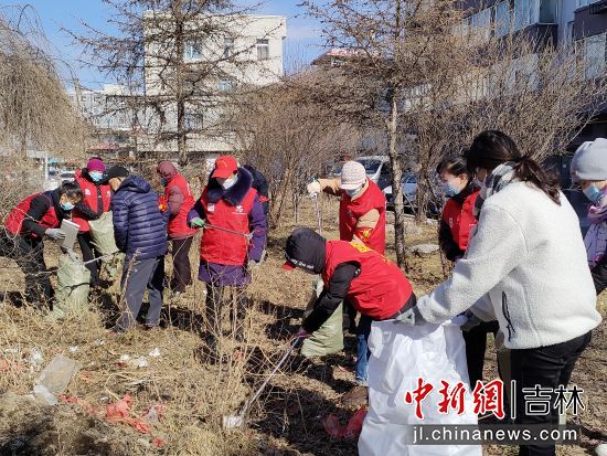 党员志愿者清理环境卫生 党员志愿者清理环境卫生